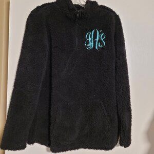 Just Be, Large, 100% polyester black 3/4 zip pullover